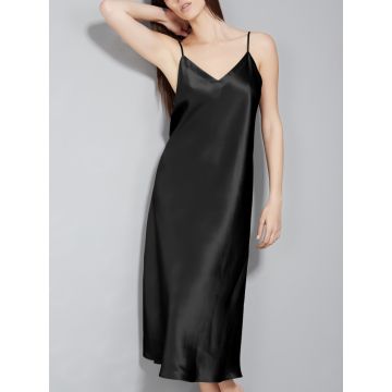 Nachtkleid lang aus Stretchseide schwarz Sloane Street exclusiv von Eva B. Bitzer