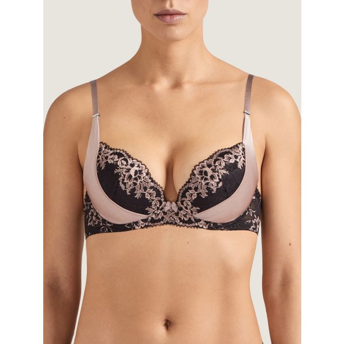 Push Up BH FEMME GLAMOUR altrosa schwarz von Aubade mit Seide